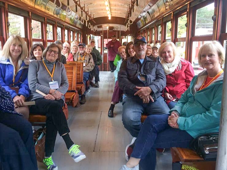 Trolley car ride at the Seashore Trolley Museum in Kennebunkport, Maine