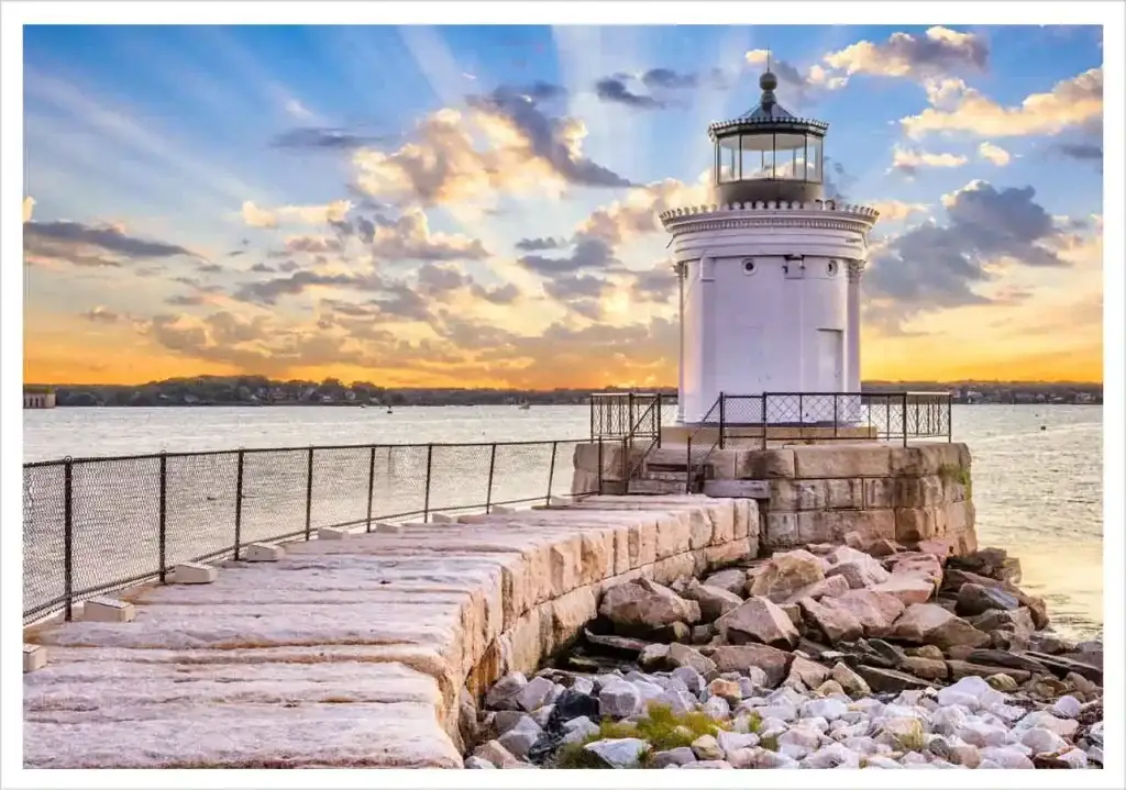 Bug light frame in South Portland, Maine