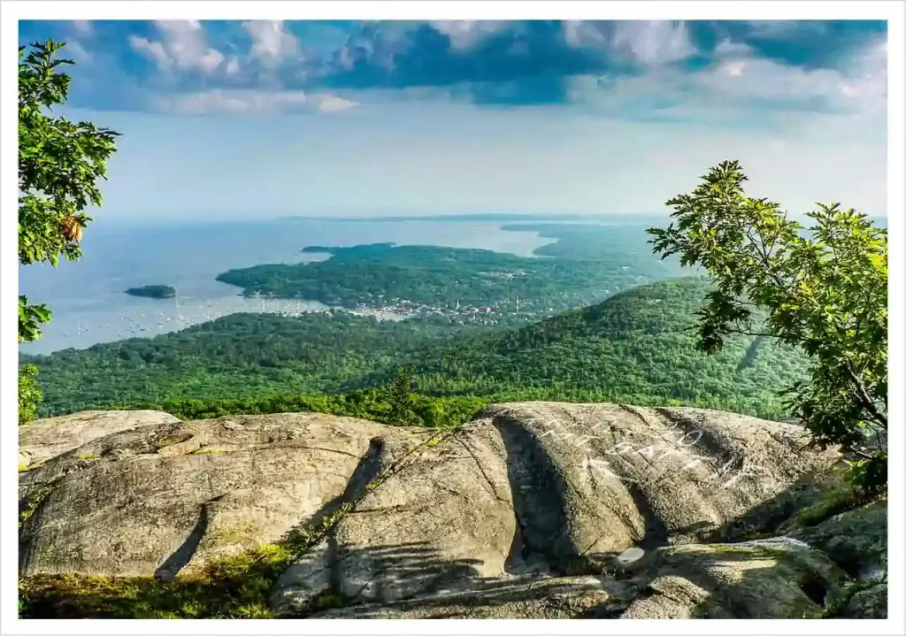 Camden Hills State Park scenic overview of Camden Maine